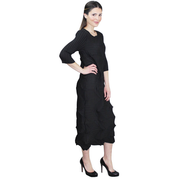 Origami Crinkle Dress - DR770 Black